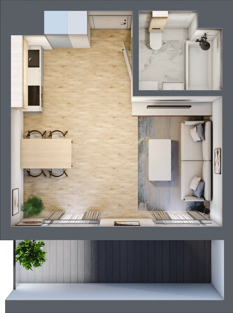 1 pokój, mieszkanie 25,72 m², piętro 7, oferta nr 7.3, Piwna 21, Wrocław, Plac Grunwaldzki, Śródmieście, ul. Piwna 21