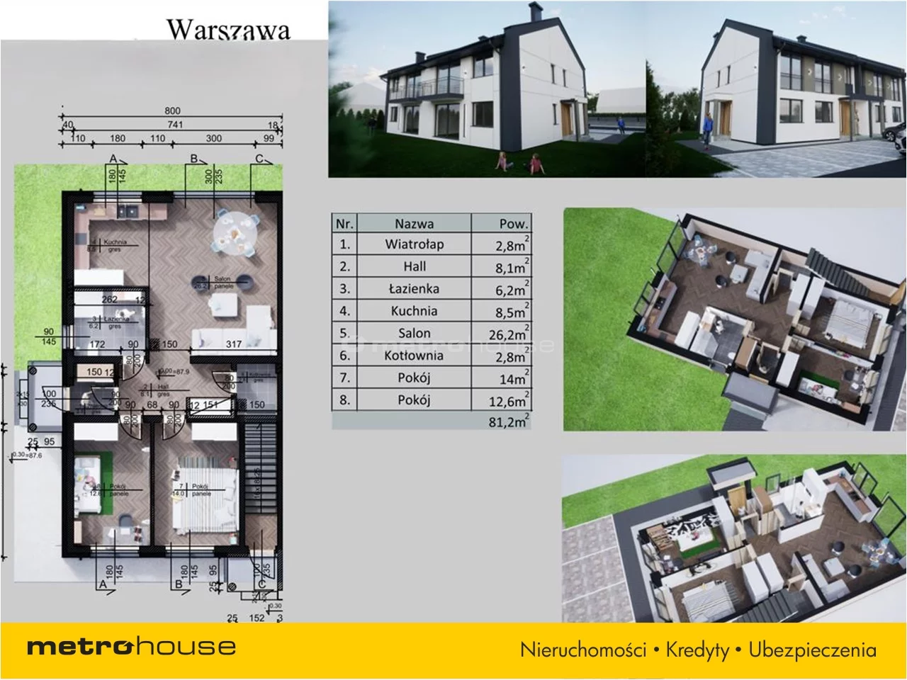 Dom 81,20 m², oferta nr , WYRY777, Warszawa, Wawer, Wawer