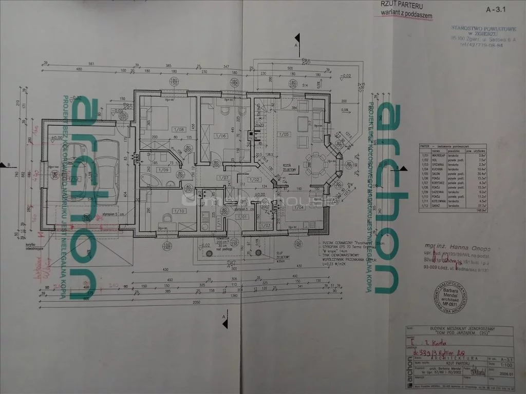 Dom 182,40 m², oferta nr , NOKI040, Rąbień AB