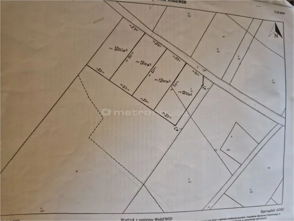 Działka 1 200,00 m², oferta nr , SGVAZU164, Cegielnik
