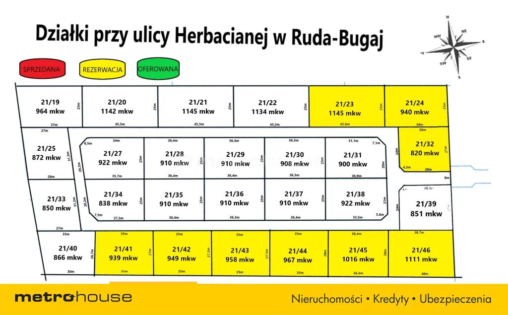 Działka 851,00 m², oferta nr , SGLARY384, Ruda-Bugaj, Herbaciana