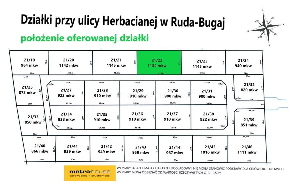 Działka 1 134,00 m², oferta nr , SGGUMA746, Ruda-Bugaj, Herbaciana