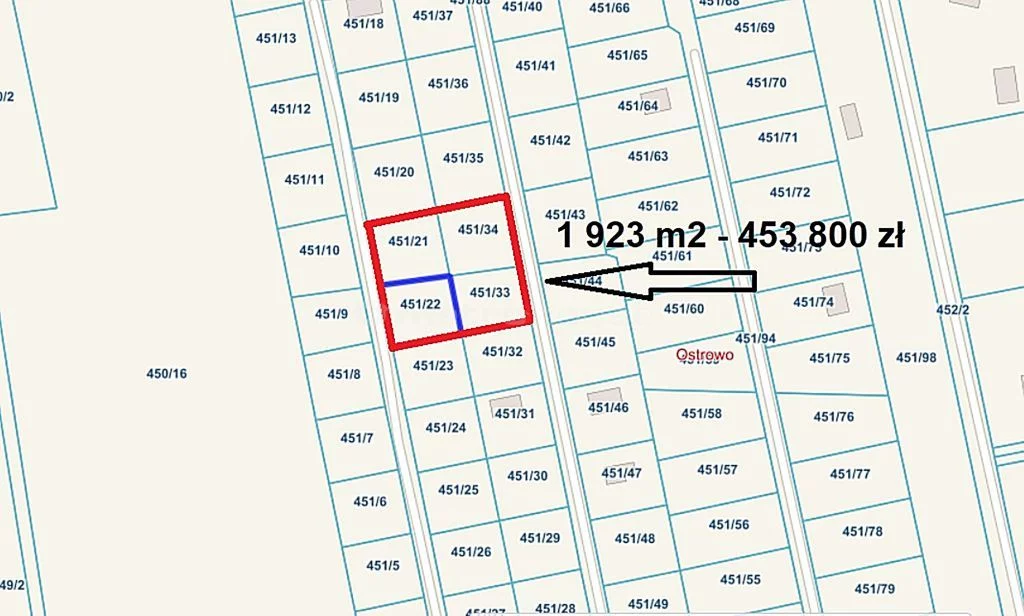 Działka 466,00 m², oferta nr , SGBISY797, Ostrowo, Karwieńska