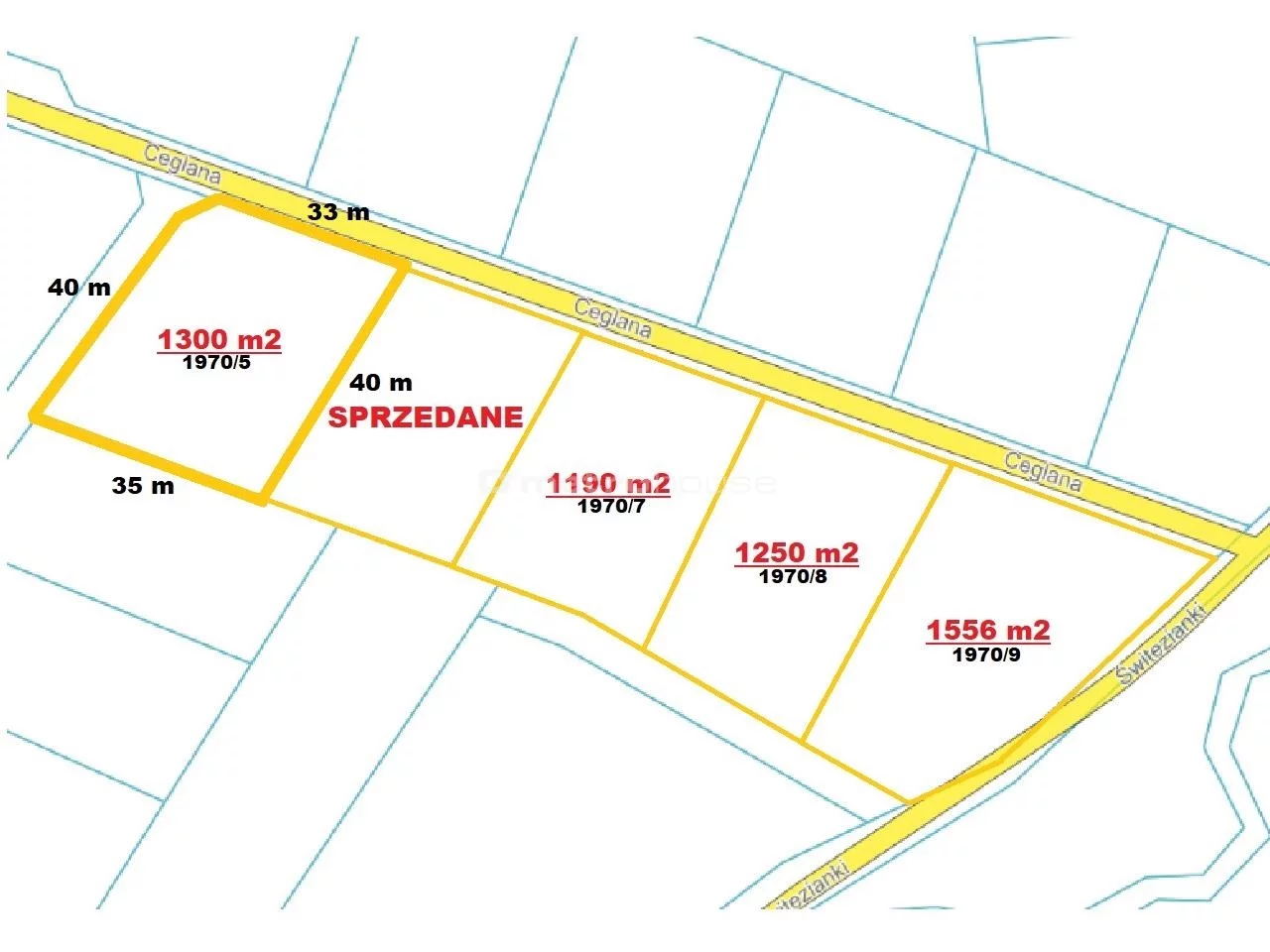 Działka 1 300,00 m², Kończyce Małe, Sprzedaż