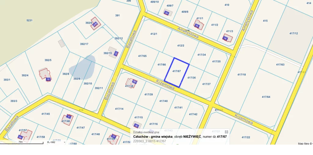 Działka 1 041,00 m², oferta nr , SGHALE903, Nieżywięć, Krzemowa