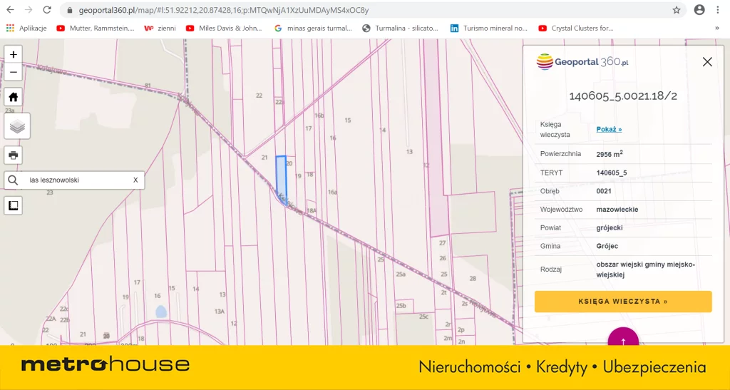 Działka 3 000,00 m², oferta nr , SGPITE597, Las Lesznowolski