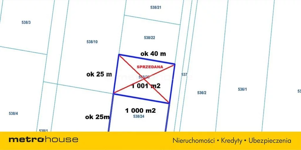 Działka 1 000,00 m², oferta nr , SGLABE339, Połczyno, Leśna