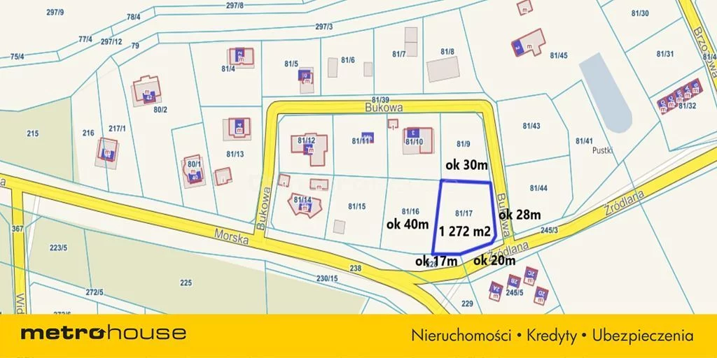 Działka 1 272,00 m², oferta nr , SGDAMY633, Odargowo, Morska