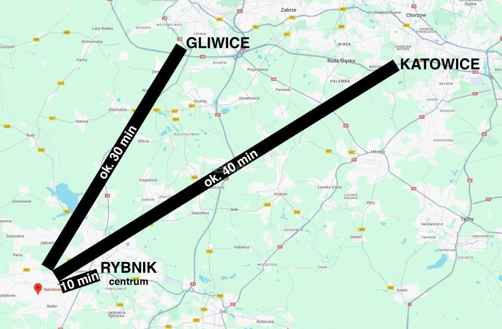 Działka 16 356,00 m², oferta nr , SGRUKO444, Rybnik, Narutowicza