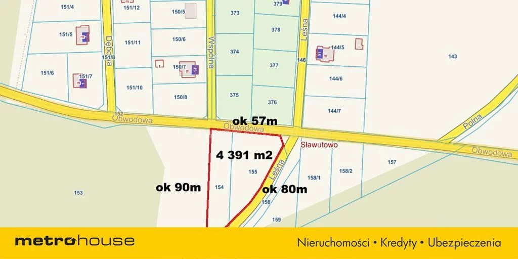 Działka 4 391,00 m², oferta nr , SGHIGA952, Sławutowo, Obwodowa
