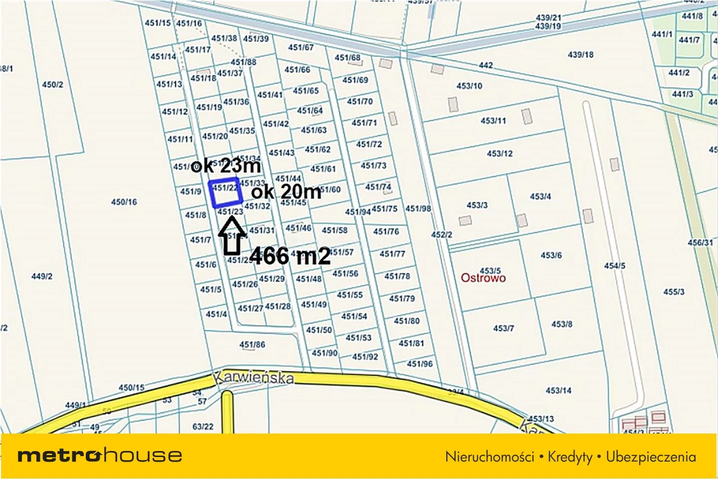 Działka 466,00 m², oferta nr , POPI378, Ostrowo