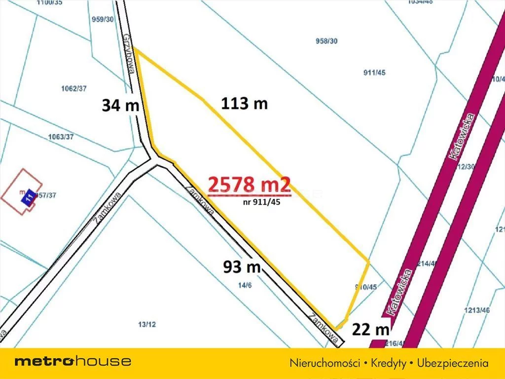 Działka 2 578,00 m², oferta nr , GUDO668, Pawłowice