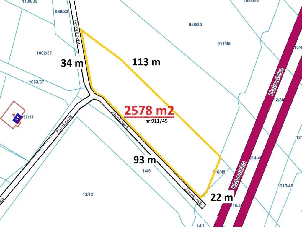 Działka 2 578,00 m², oferta nr , GUDO668, Pawłowice