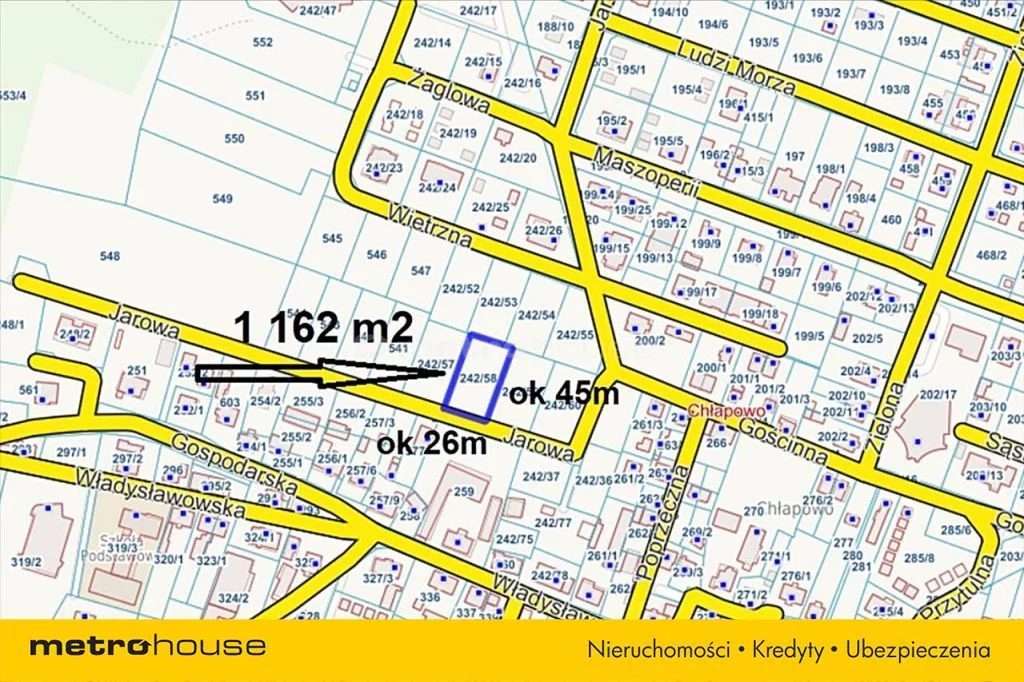 Działka 1 162,00 m², oferta nr , RABY579, Władysławowo