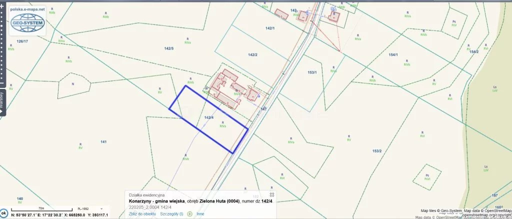Działka 3 011,00 m², oferta nr , SGJARY112, Konarzyny, Żychckie Osady