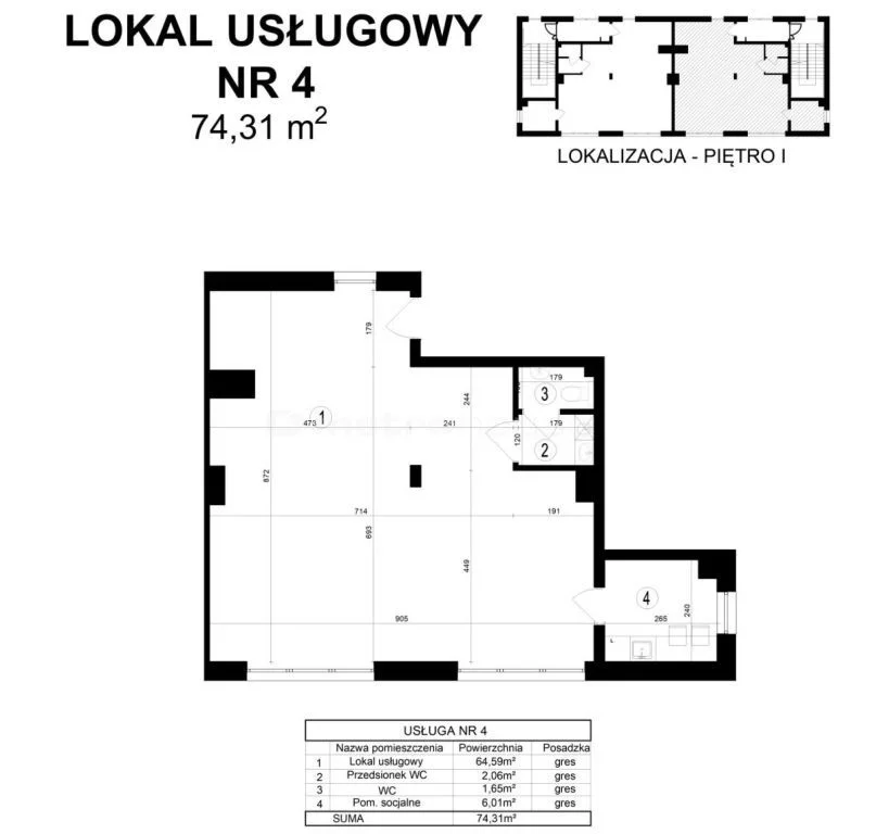 Lokal użytkowy 72,00 m², oferta nr , WLLOHA647, Adamowizna