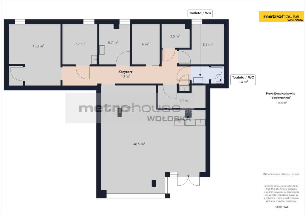 Lokal użytkowy 120,00 m², oferta nr , SLKURY915, Warszawa, Mokotów, Mokotów, Dolna