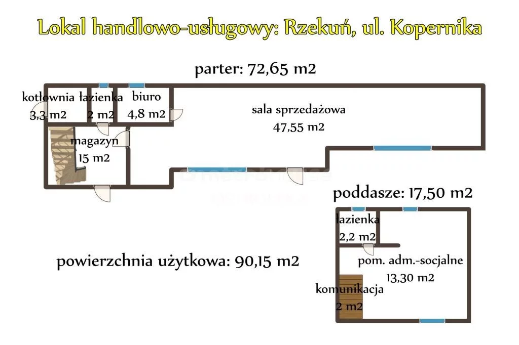 Lokal użytkowy 90,15 m², oferta nr , WLTUTI494, Rzekuń, Kopernika