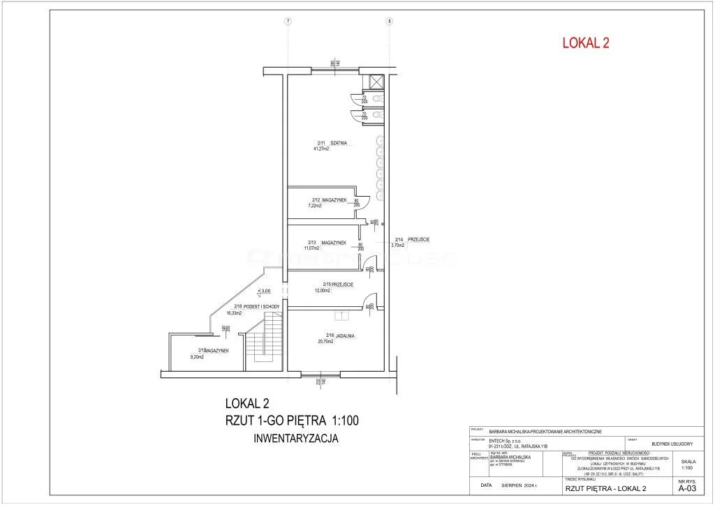 Obiekt 660,00 m², oferta nr , SOGIJO635, Łódź, Ratajska