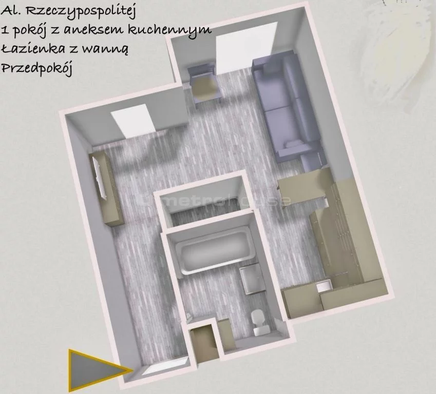 1 pokój, apartament 28,63 m², piętro 1, oferta nr , SMBEHO661, Warszawa, Wilanów, Wilanów, Al. Rzeczypospolitej