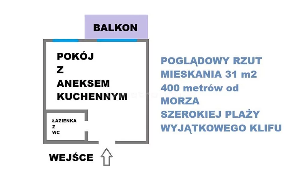 1 pokój, mieszkanie 30,04 m², piętro 1, oferta nr , SMFUCA586, Jastrzębia Góra, Obrońców Westerplatte