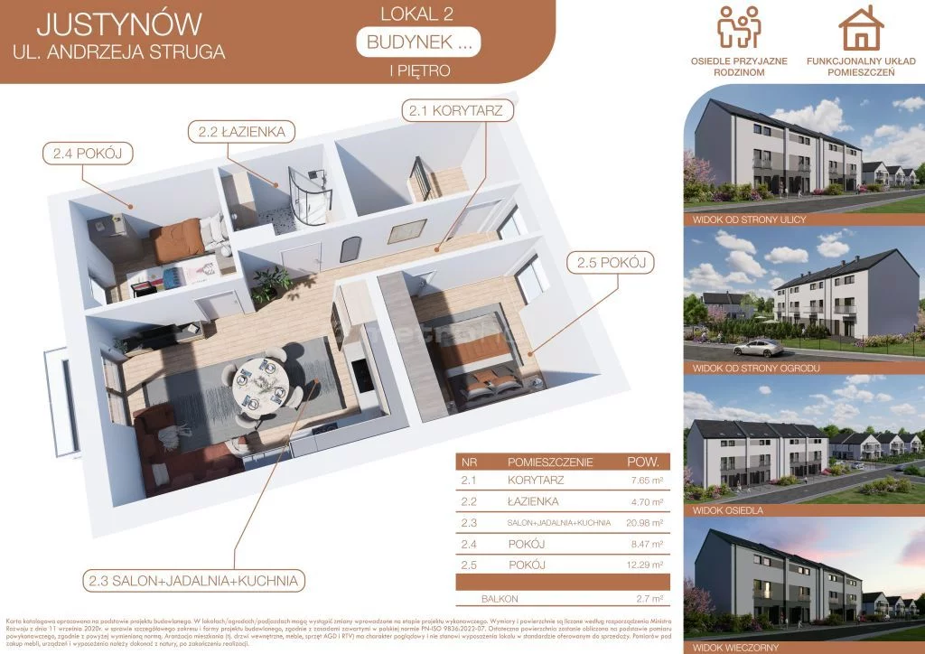 1 pokój, mieszkanie 115,00 m², piętro 1, oferta nr , SMKUNY561, Justynów, Struga