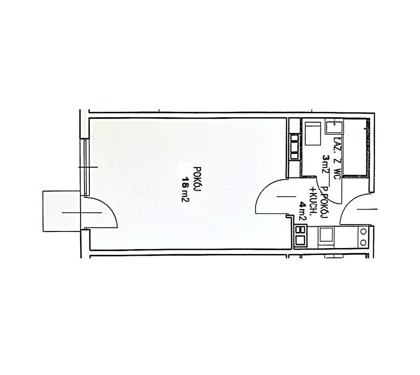 1 pokój, mieszkanie 25,00 m², piętro 1, oferta nr , SMBUNA468, Warszawa, Bielany, Bielany