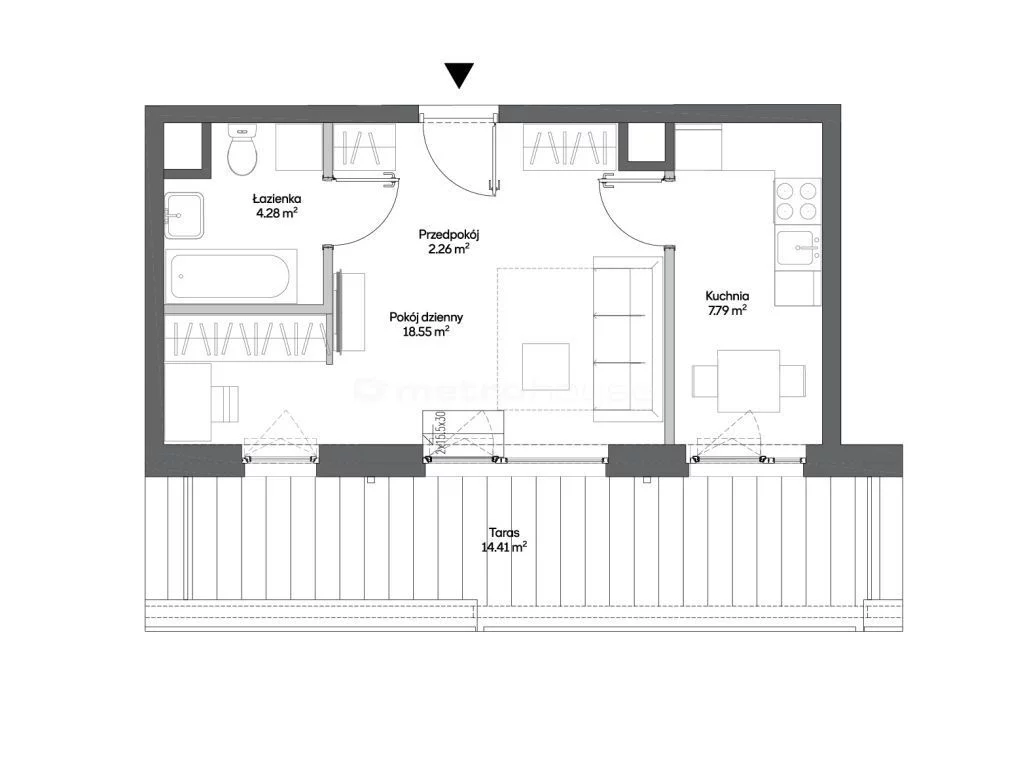 Mieszkanie jednopokojowe 32,88 m², Warszawa, Włochy, Sprzedaż