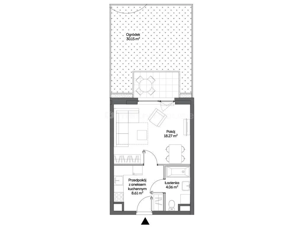 Mieszkanie jednopokojowe 30,94 m², Warszawa, Włochy, Sprzedaż