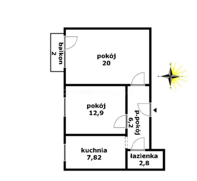 2 pokoje, mieszkanie 59,00 m², piętro 1, oferta nr , HEGU548, Iława, Andersa