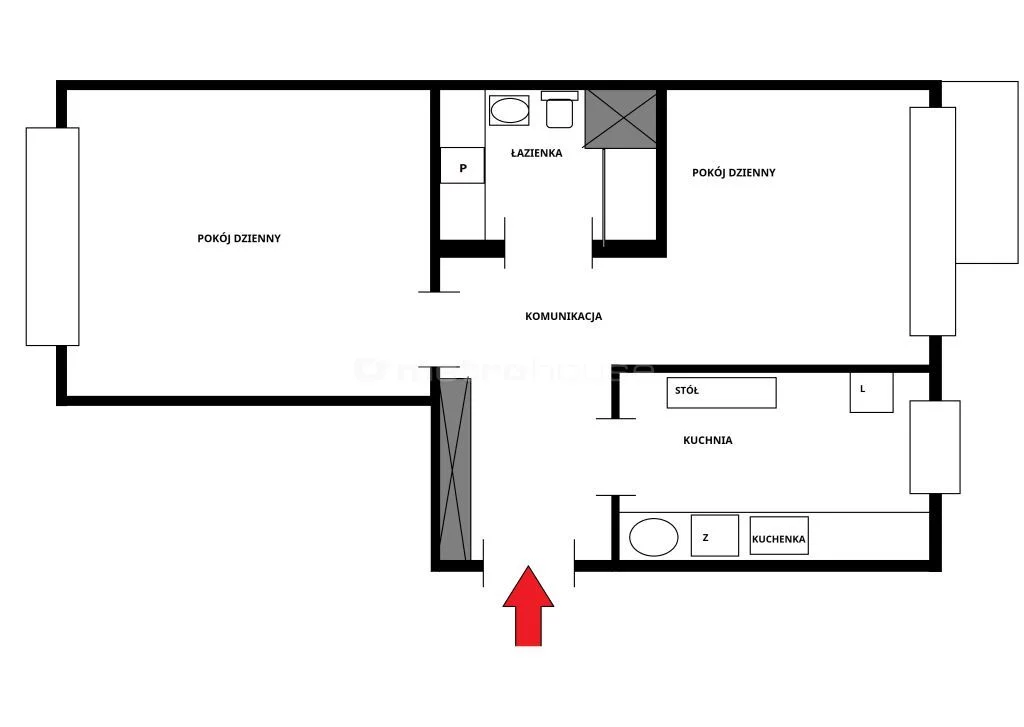 2 pokoje, mieszkanie 35,56 m², piętro 1, oferta nr , SMKATY683, Siedlce, Bolesława Chrobrego