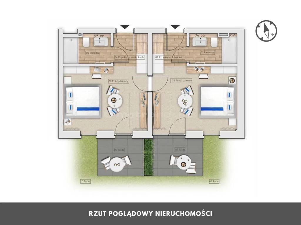 2 pokoje, mieszkanie 46,00 m², piętro 1, oferta nr , SMHICO864, Mielno, Chrobrego