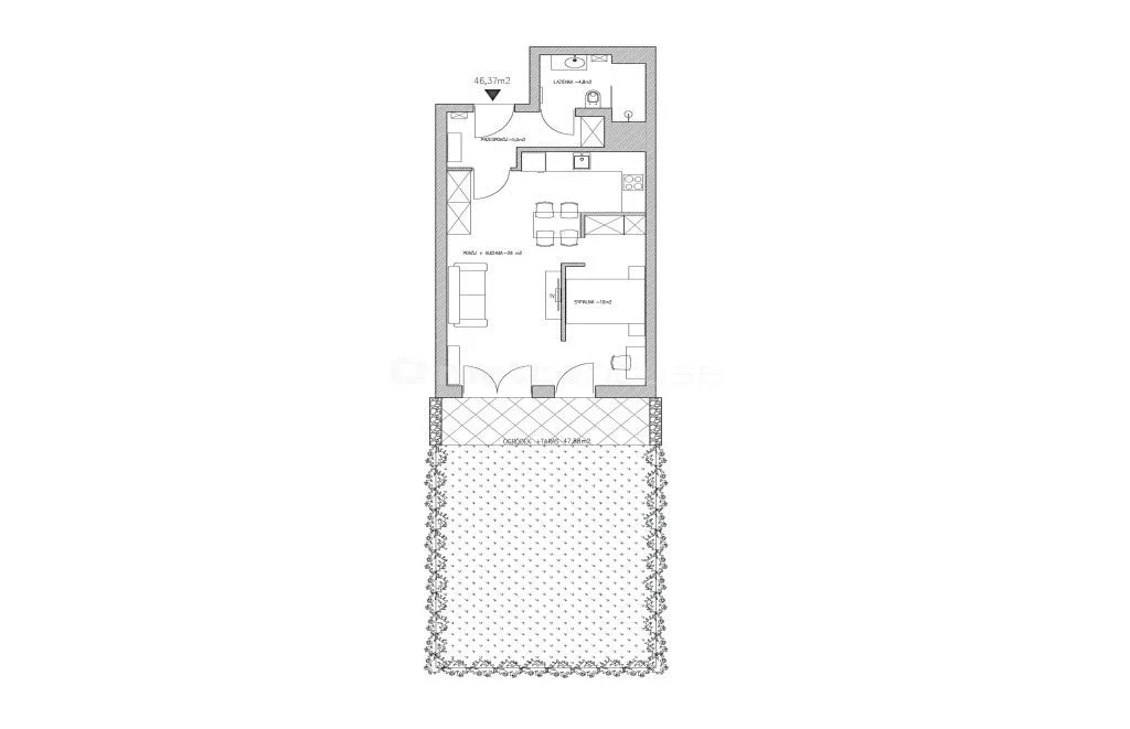 2 pokoje, mieszkanie 48,30 m², parter, oferta nr , SMLEZU742, Warszawa, Mokotów, Mokotów, Cieszyńska