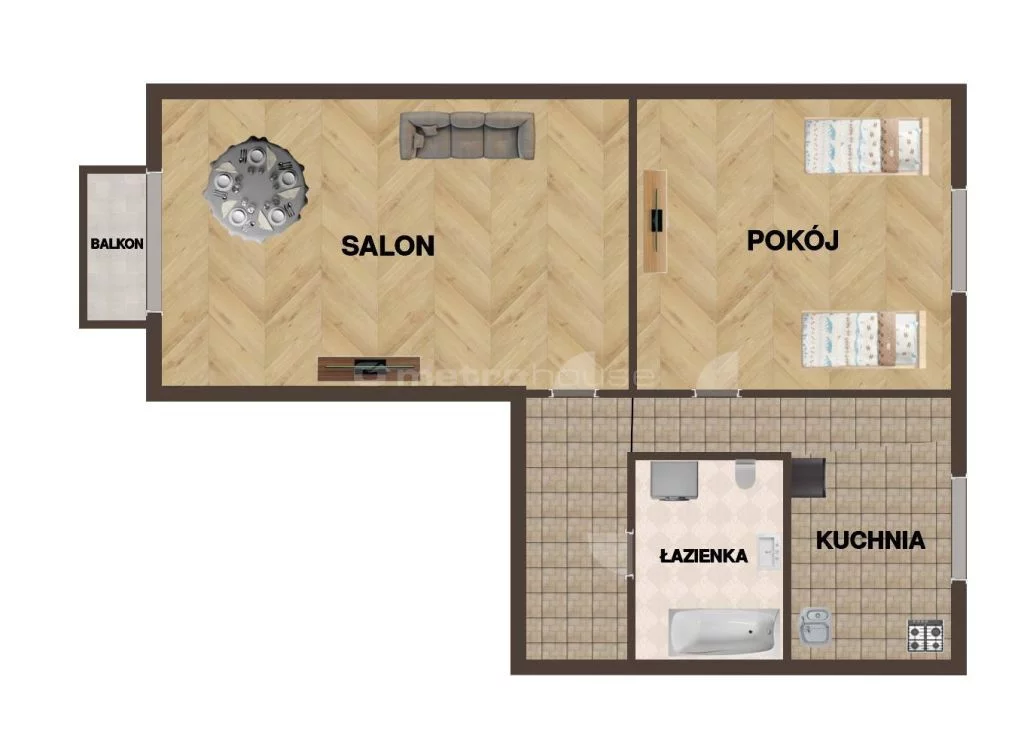 2 pokoje, mieszkanie 46,00 m², piętro 2, oferta nr , SMNAPO750, Aleksandrów Łódzki, Daszyńskiego