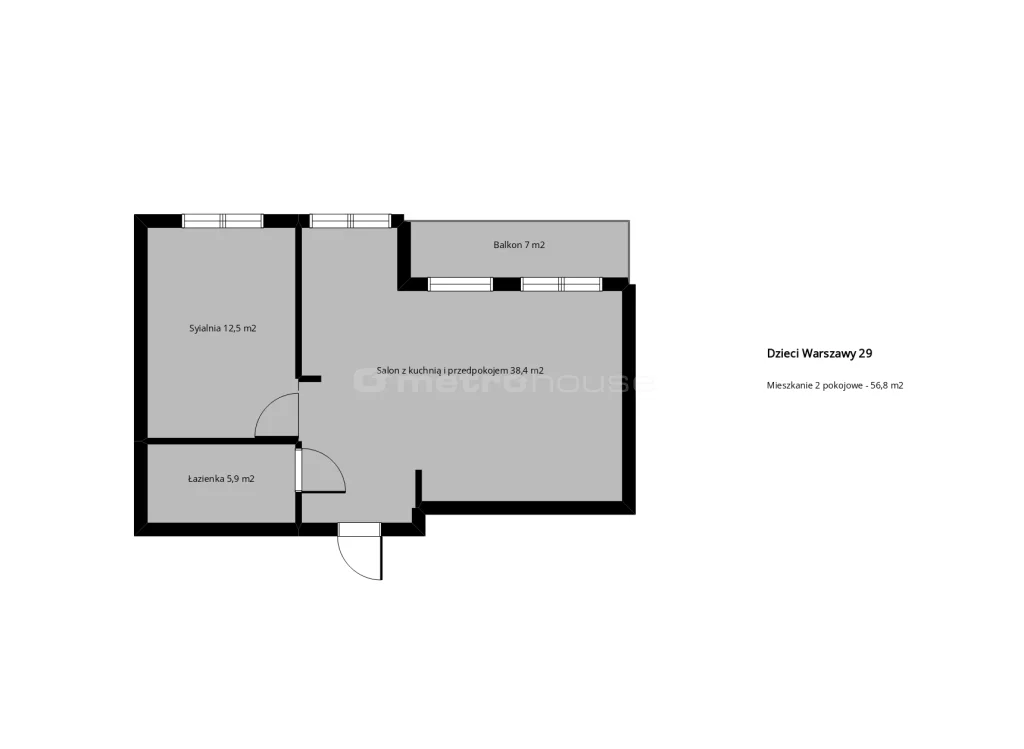 2 pokoje, mieszkanie 56,80 m², piętro 1, oferta nr , SMZIFI426, Warszawa, Ursus, Ursus, Dzieci Warszawy