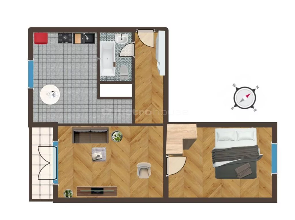 2 pokoje, mieszkanie 52,83 m², parter, oferta nr , SMZORU860, Gliwice, Wojska Polskiego