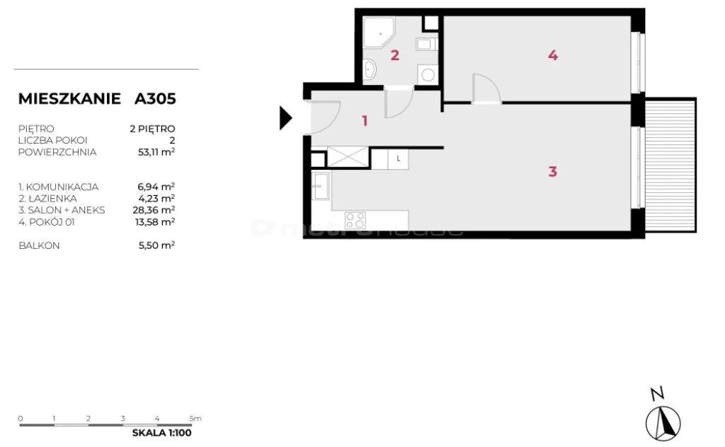 Mieszkanie dwupokojowe 53,11 m², Warszawa, Wesoła, Gościniec, Sprzedaż