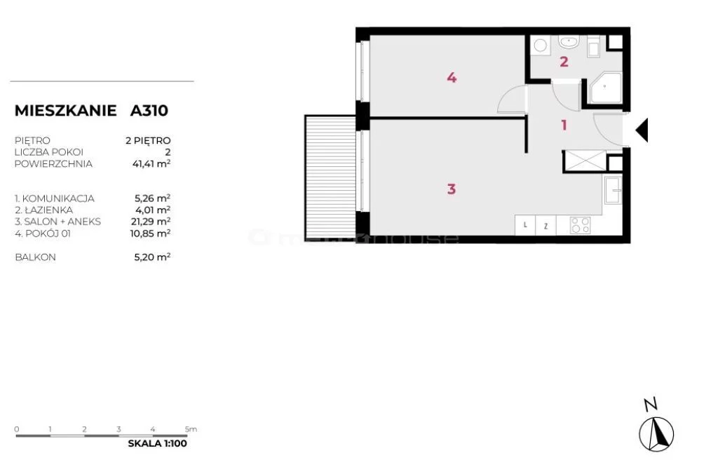 Mieszkanie dwupokojowe 41,41 m², Warszawa, Wesoła, Gościniec, Sprzedaż