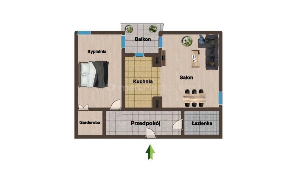 2 pokoje, mieszkanie 46,87 m², piętro 2, oferta nr , SMJADI441, Zabrze, Grunwaldzka
