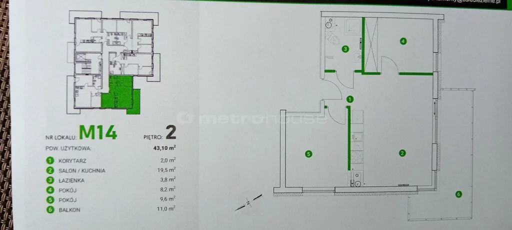 2 pokoje, mieszkanie 43,10 m², piętro 2, oferta nr , SMVEZI981, Inowrocław