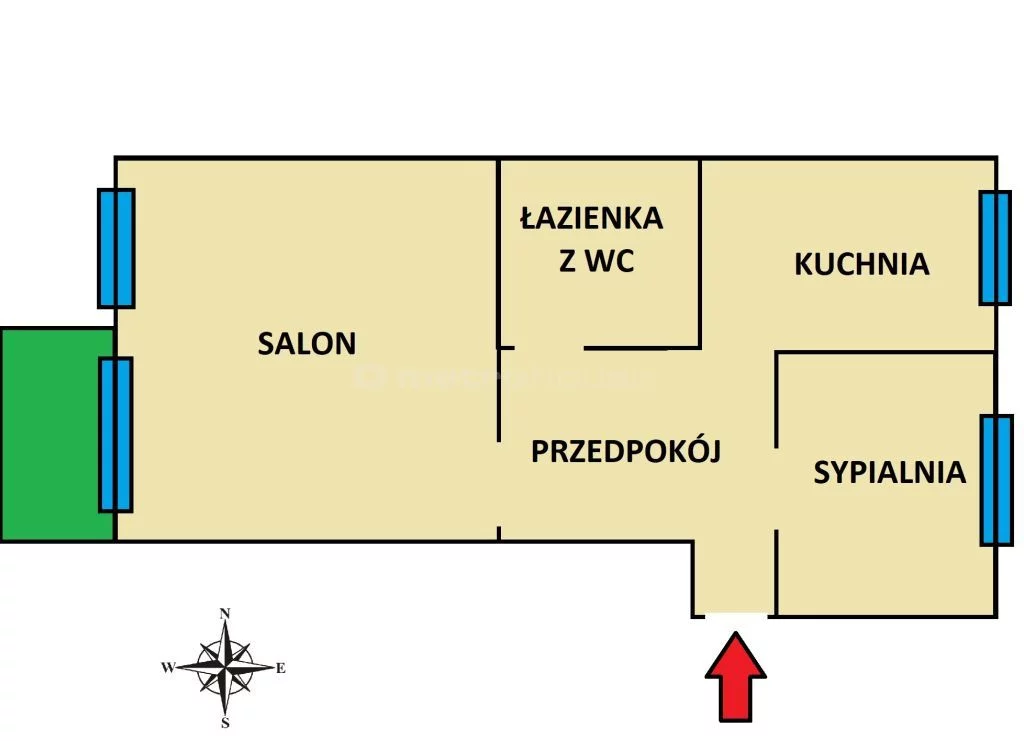 2 pokoje, mieszkanie 44,20 m², piętro 3, oferta nr , SMGEGA212, Siedlce, Jana III Sobieskiego