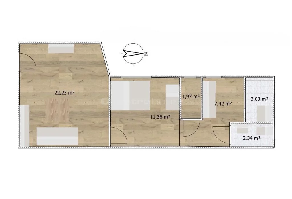 2 pokoje, mieszkanie 48,35 m², piętro 2, oferta nr , SMMAKA845, Sulechów, Jana Pawła II
