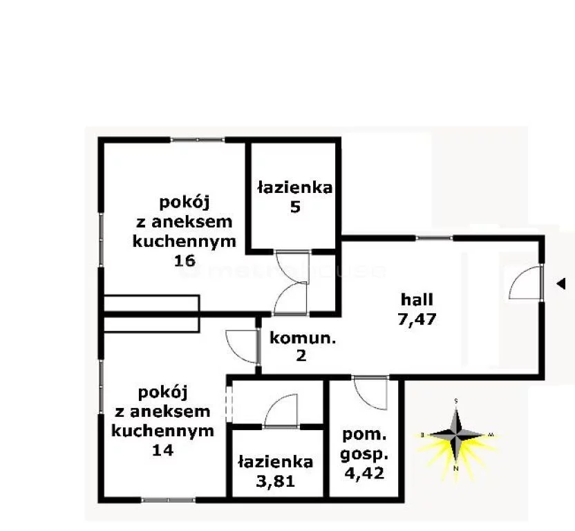 2 pokoje, mieszkanie 52,70 m², parter, oferta nr , SIKI181, Janowice Wielkie