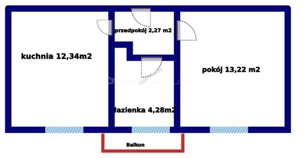 Mieszkanie na sprzedaż, 34,72 m², 2 pokoje, 1 piętro, oferta nr SMDUHU570