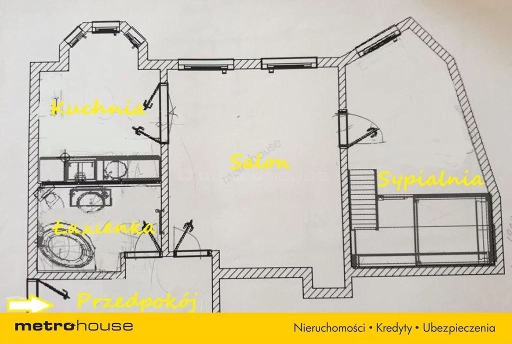 2 pokoje, mieszkanie 63,00 m², piętro 3, oferta nr , GIZE721, Warszawa, Śródmieście, Śródmieście, Kredytowa