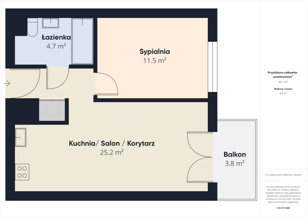 2 pokoje, mieszkanie 43,47 m², piętro 1, oferta nr , SMHUGY800, Warszawa, Białołęka, Białołęka, Krzyżówki