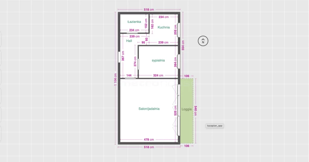 2 pokoje, mieszkanie 48,72 m², piętro 3, oferta nr , SMJUNU606, Toruń, Ligi Polskiej