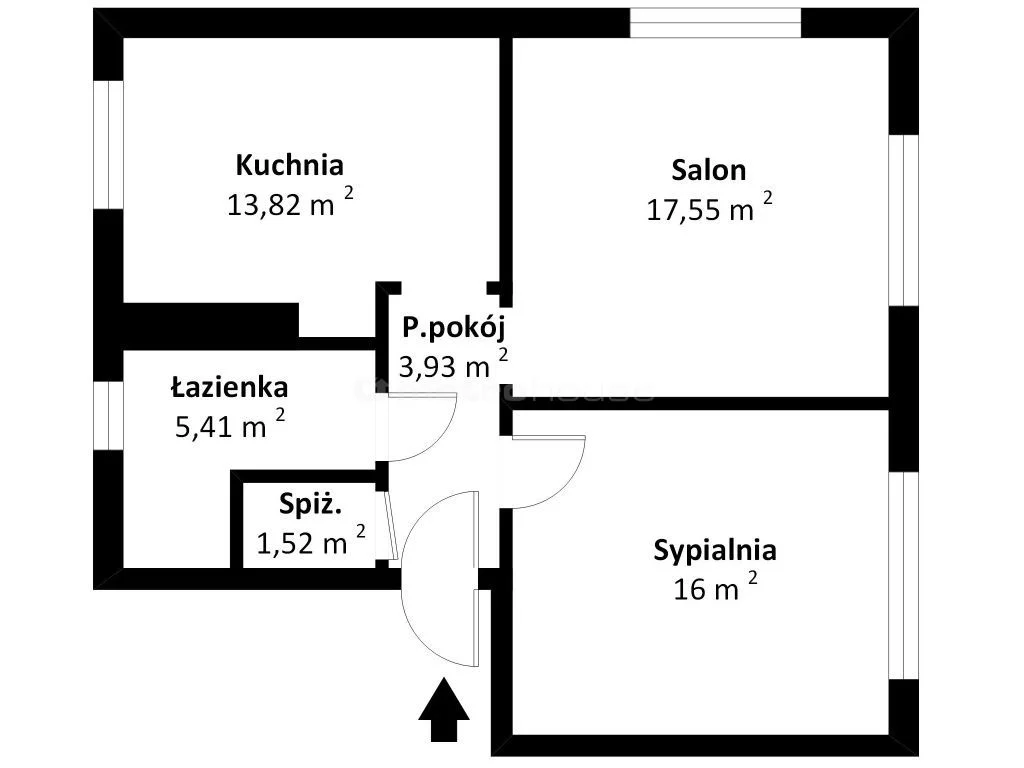 2 pokoje, mieszkanie 54,68 m², parter, oferta nr , SMDUVI117, Małżewo