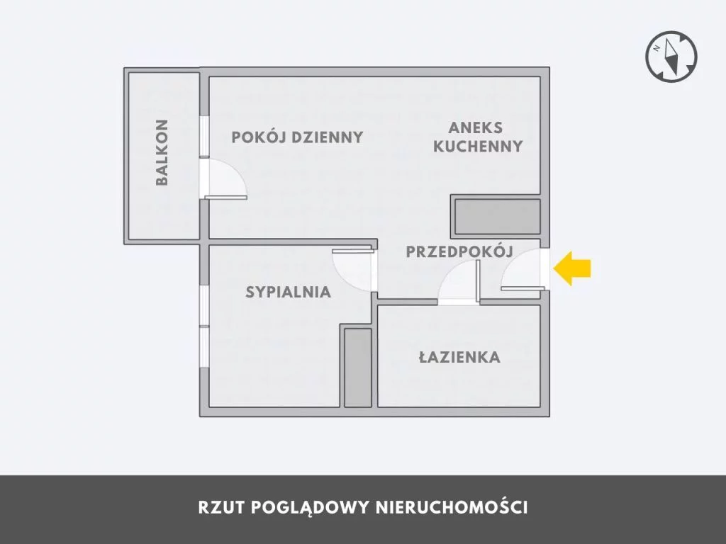 2 pokoje, mieszkanie 44,64 m², piętro 1, oferta nr , SMMUTA545, Kołobrzeg, Muszelkowa