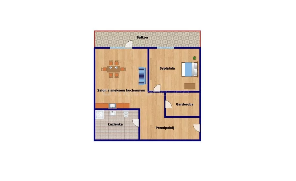 2 pokoje, mieszkanie 46,00 m², piętro 1, oferta nr , SMNOFU156, Kraków, Bronowice, Naukowców